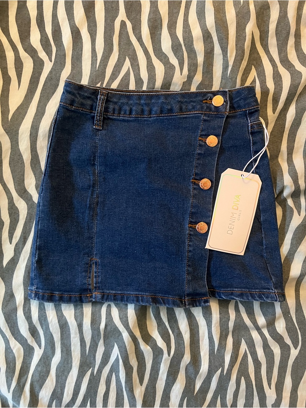 Dark Blue Denim Skirt - Girls Size 10